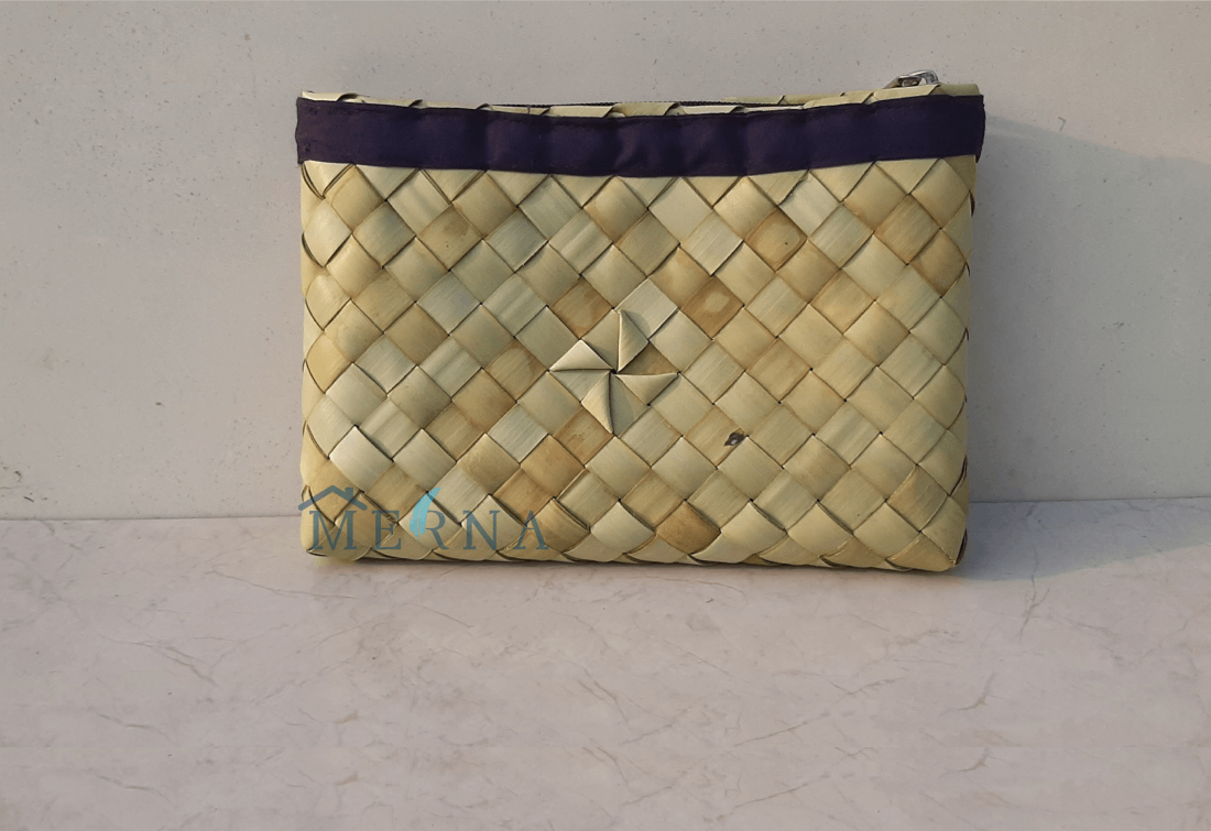 Merna Handmade Palm Leaf Purse